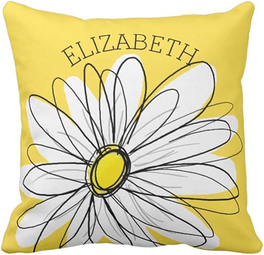 Amazon Com Emvency Throw Pillow Cover Yellow And White Whimsical