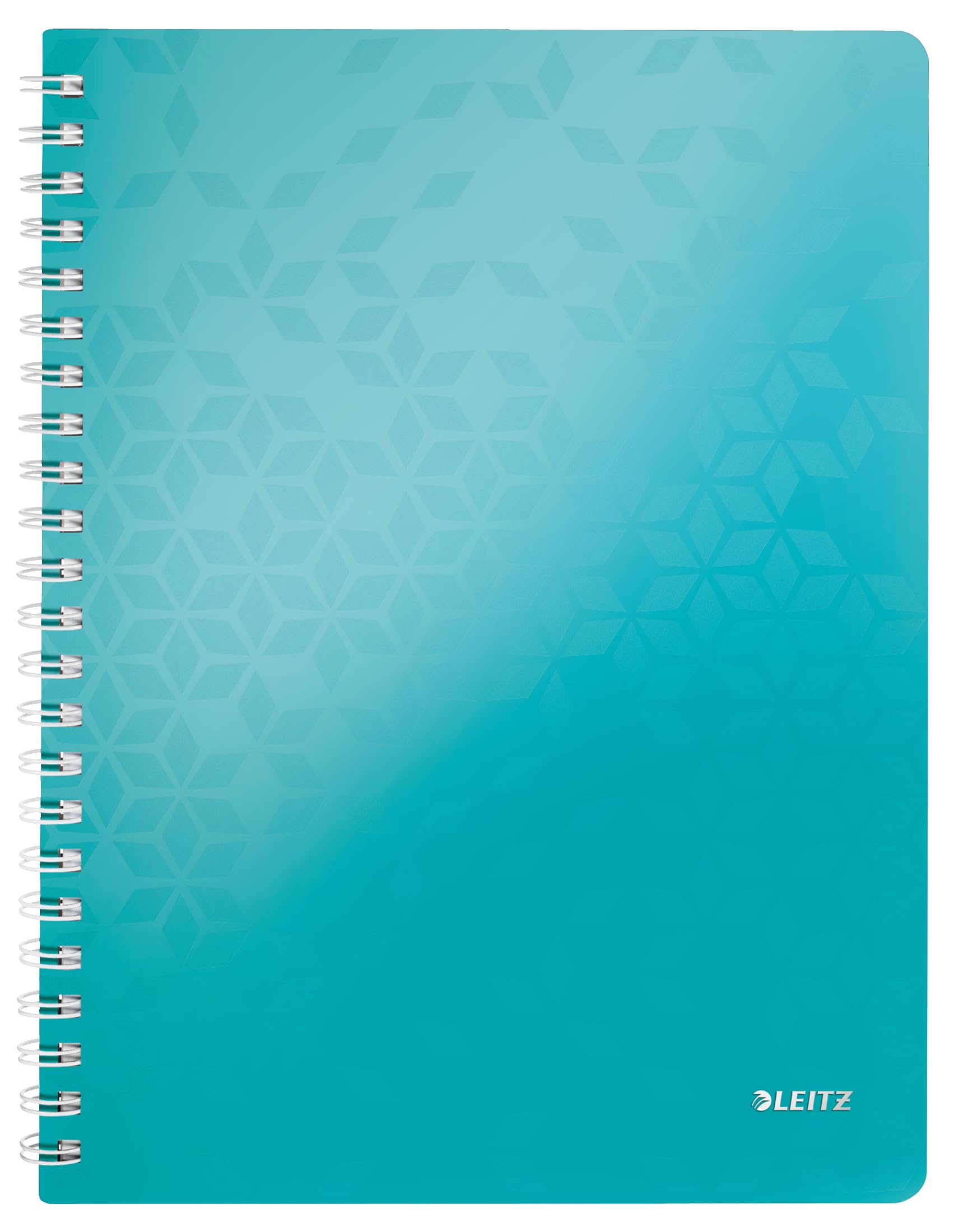 Leitz A4 Flexible Cover Notebook, Ice Blue (Wire Bound, 80 Sheets, Ruled, 90 gsm Ivory Paper, Wow Range), Pack of 1