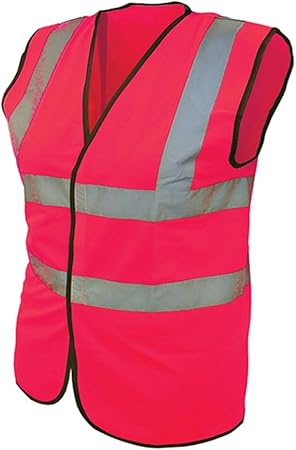 Medium Pink Hi Vis Vest - Girls Pink safety vest for site or fancy 