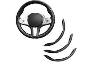 EINESIN 3pcs Car Carbon Fiber Anti-Skid Steering Wheel Cover, Segmented Steering Wheel Protector, Butterfly Steering Wheel Co
