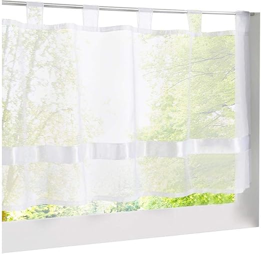Amazon Com 86 York White Sheer Window Roman Curtain Home Decor 1