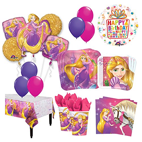 The Ultimate 8 Guest 53pc Princess Rapunzel Tangled Birthday Party Supplies and Balloon Decoration Kit