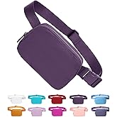 Tapp Collections Unisex Mini Crossbody Belt Bag with Adjustable Strap Small Waist Pouch for Workout Running Traveling Hiking - Purple
