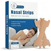 Nasal Strips, Extra Strength 60 PCS Drug-Free Snoring Relief Sensitive Skin | Strong Adhesive 50% Stronger Lift Congestion Relief Hypoallergenic for Night Use Easy Apply Comfortable Breathable