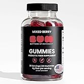 Bum Prebiotic Fiber Supplement for Men - Chicory Root Inulin Prebiotic Fiber Gummies for Men for Peachy Digestive Health, Regularity & Boating Relief - 4g Per Serving - 60 Gummies (30 Servings)