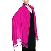 Glory Max Women Large Soft Silky Pashmina Shawl Wrap Scarf in Plain Solid Colors