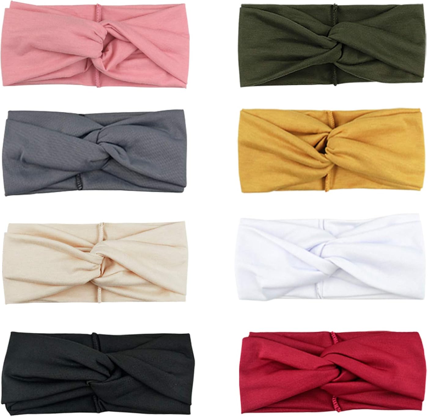 DRESHOW 8 Pack Headbands for Women Yoga Hairbands Vintage Criss Cross Knot Head Wrap: Clothing