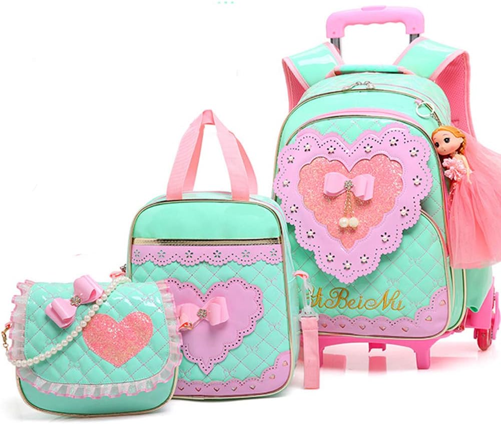 Mochila 3 em 1 para meninas com estojo de lápis e lancheira com ...