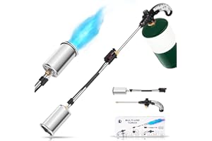 Siasky Weed Torch Propane Burner, Propane Weed Torch with Push Button Igniter, Flame Weeder Torch for Weeds, Snow Melting, Asphalt, Garden, Roofing, Weed Torch Kit for Outdoor Use