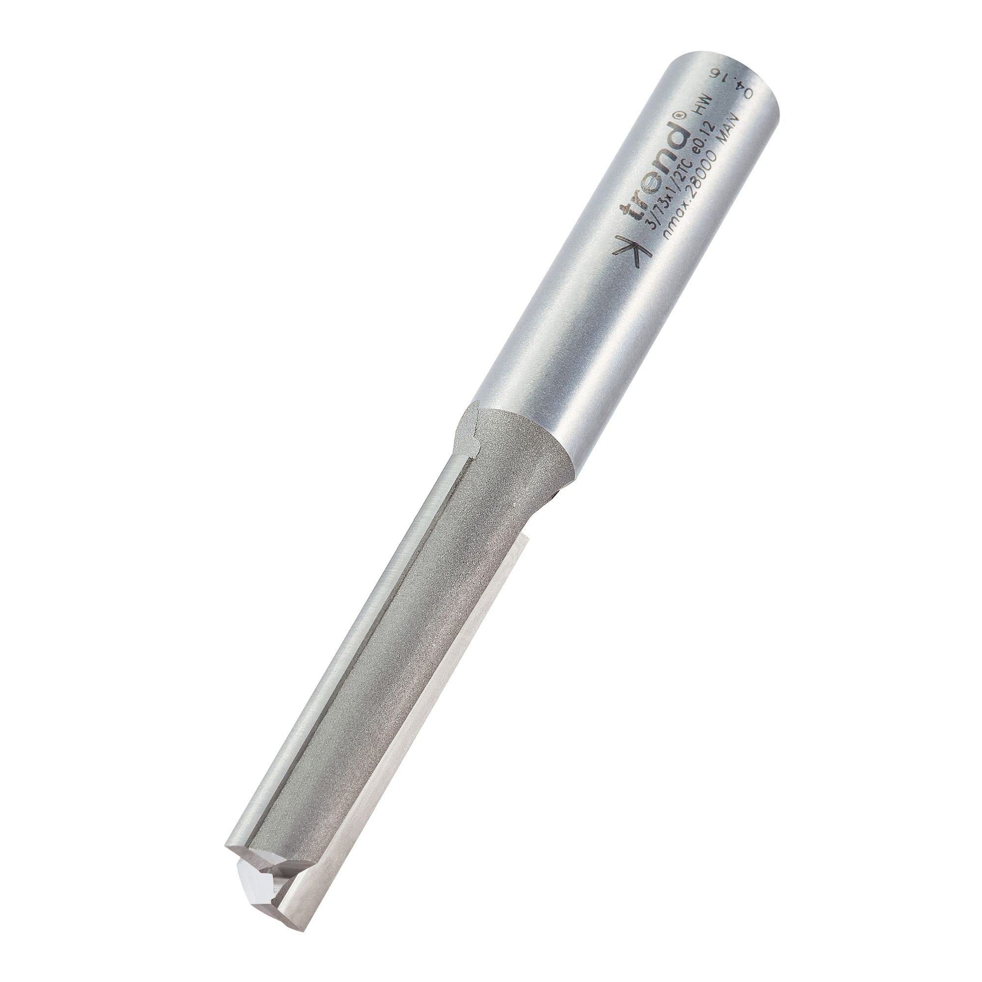 Trend Professional Straight Two Flute Router Cutter, 1/2 Inch Shank, 12mm Cut Diameter, 50mm Cut Length, Tungsten Carbide Tipped, 3/73X1/2TC — image 1