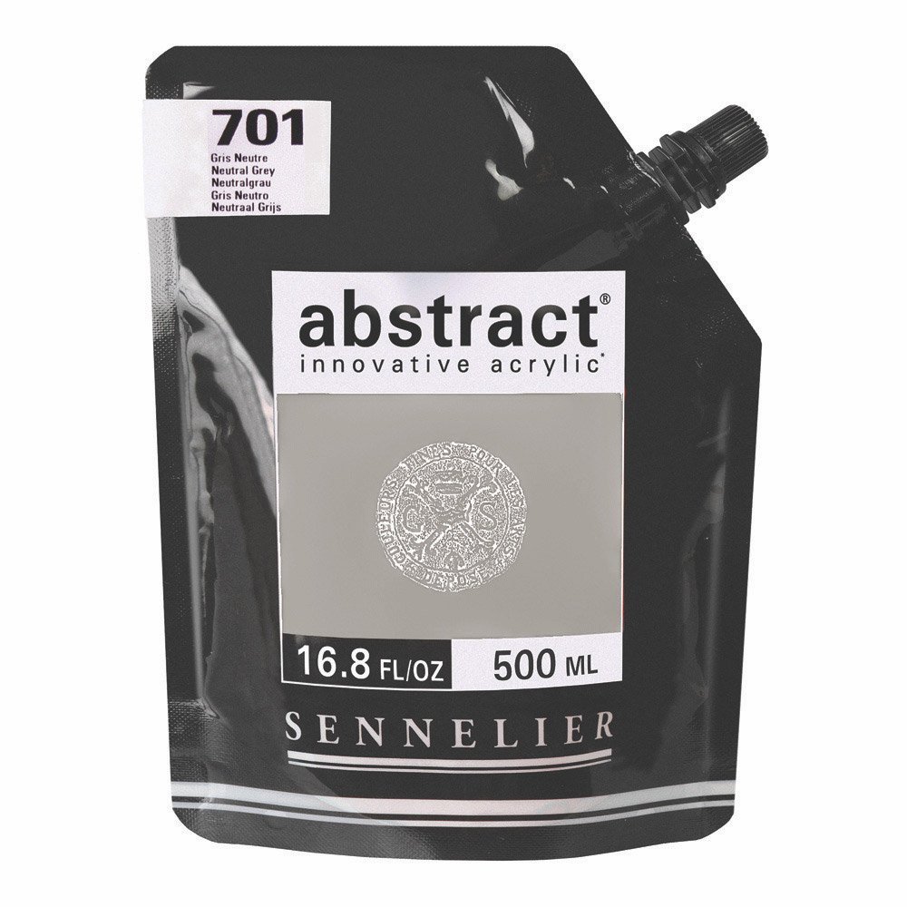 Sennelier Abstract Acrylic 500ml Pouch, Neutral Grey, (10-121521-701)