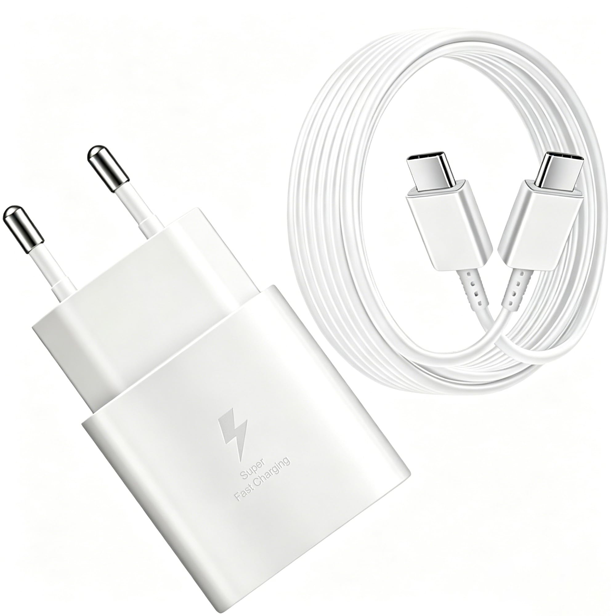 25W Schnellladegerät Ladekabel für Samsung Galaxy S26 S25 S24 S23 S22 S21 S20 FE Ultra Plus A57 A56 A55 A54 A36 A35 A16 Z Fold 7, Ladegerät USB C Schnellladekabel und Typ C Handy Netzteil Adapter
