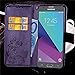 Galaxy J3 2017,J3 Emerge,J3 Prime,J3 Mission,J3 Eclipse Case, [Flower Embossed] PU Leather Wallet Flip Folio Protective Case Cover with Card Holder and Stand for Samsung Galaxy J3 2017 J320 (Purple)