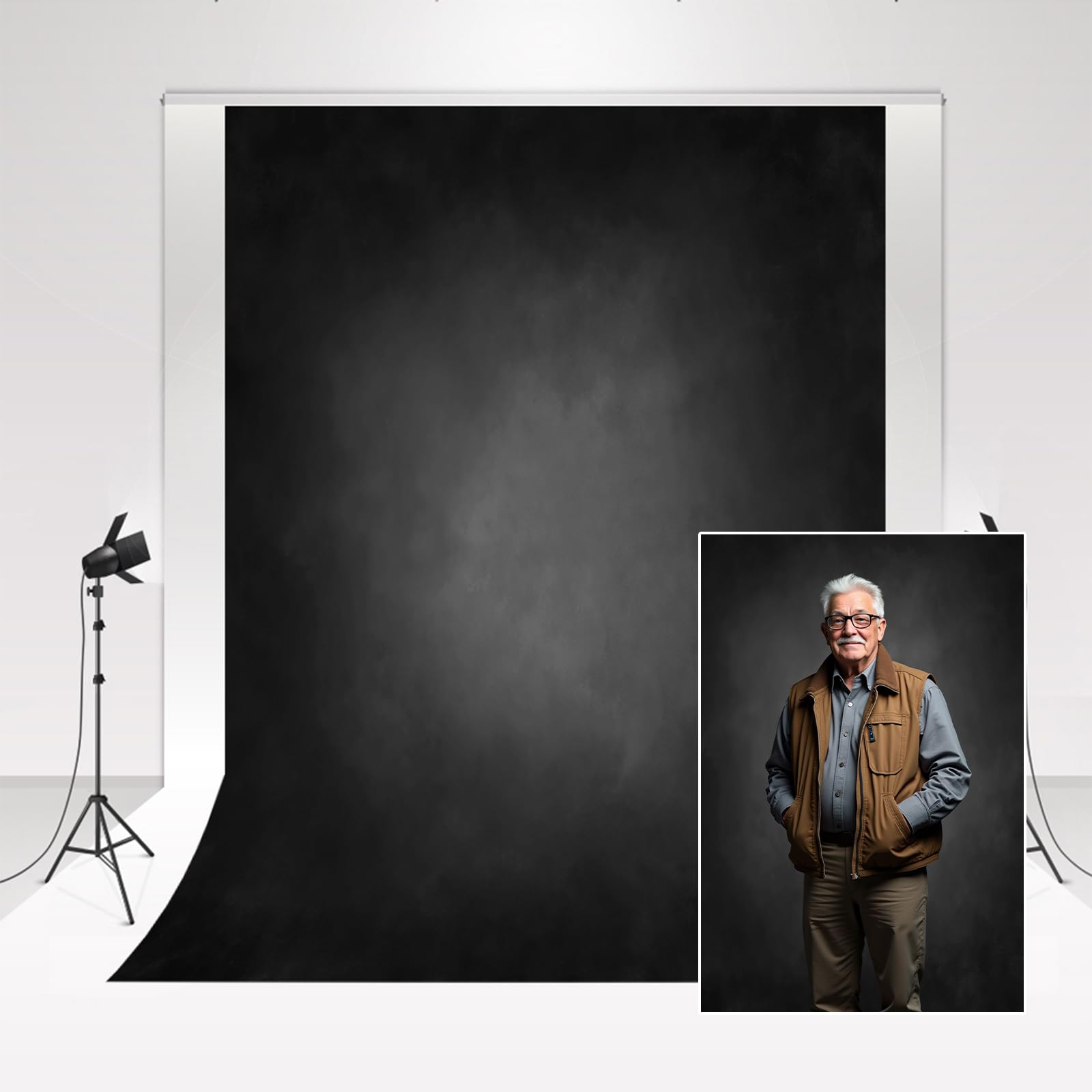 Kate Black Photo Backdrops 2x3m Black-gray Gradient Photostudio Backdround Vintage Portrait Photography Photo Booth Props personalised Wedding Decoration Backdrop