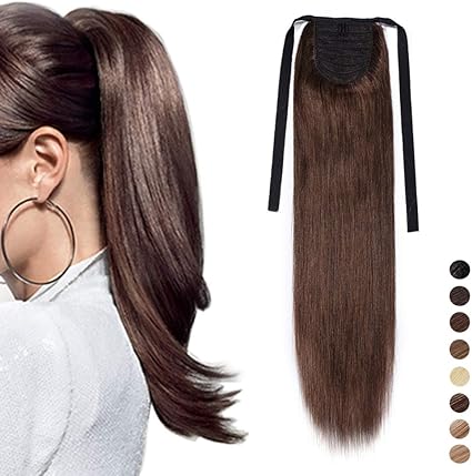 16 Human Hair Ponytail Extension 100 Remy Real Wrap Aronud Tie
