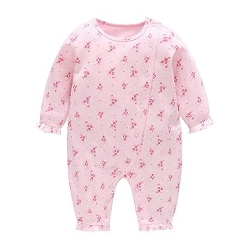 Amazon Baby Nest ベビー服 女の子 長袖ロンパース 前開き Amazon Baby Nest ベビー服 女の子 長袖ロンパース 前開き