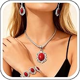 JAVARNV Western Jewelry for Women Turquoise Jewelry Set Boho Necklace Bracelet Set Vintage Country Statement Accessories Trendy Gifts Western Outfit Accessories for Women