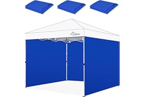 Acepic Sidewalls for 10x10 Pop Up Canopy, 210D Polyester Waterproof Canopy Sidewalls with UV Protection, Sunwall Only (Blue, 10 * 10ft 3PCS)