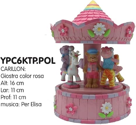 Caja de música carrusel de animales música para Elisa PS 07259: Amazon.es: Bebé