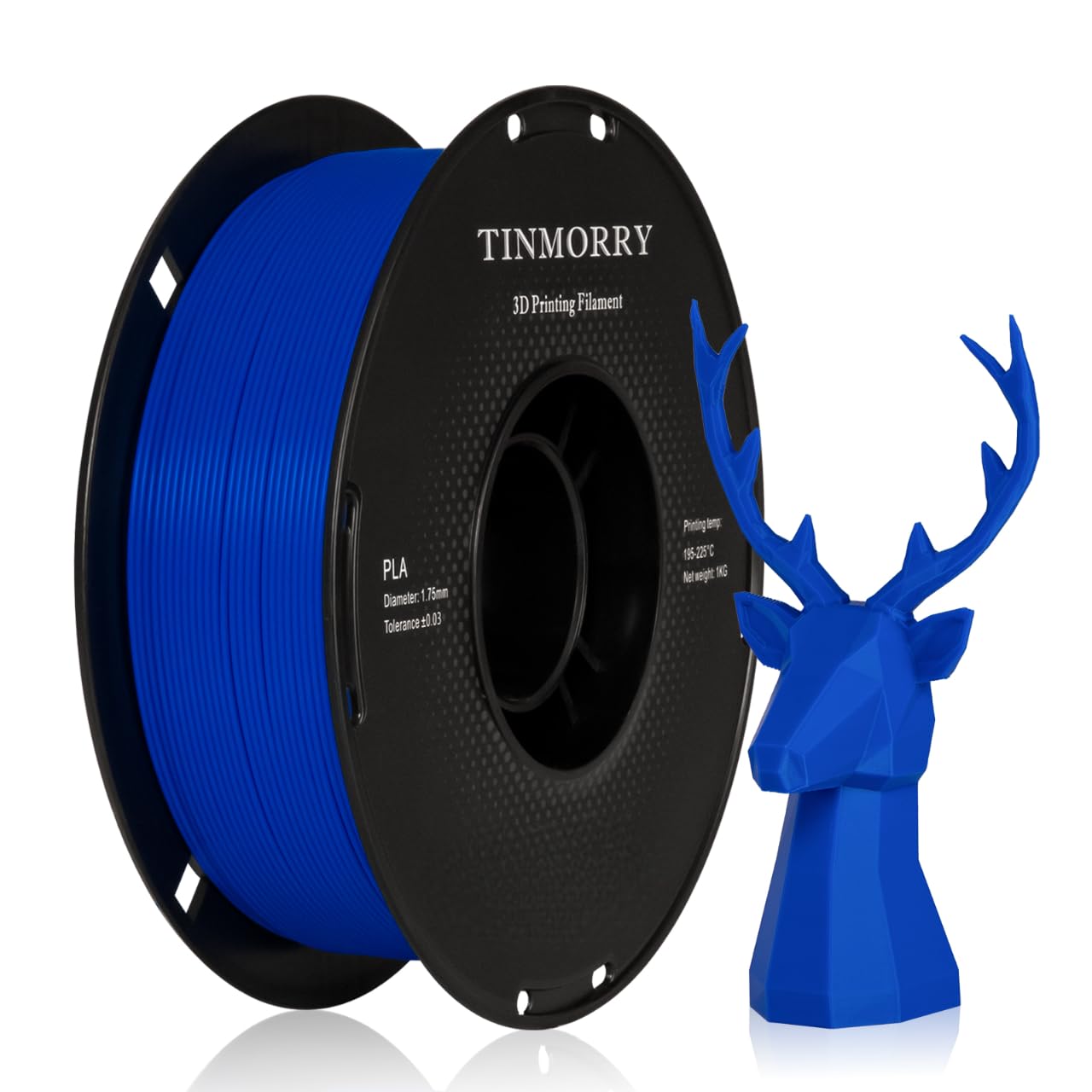 TINMORRY PLA Filament 1.75mm 1kg, Rapid PLA 3D Printer Filament, Compatible with Most FDM 3D Printers, 1 KG 1 Spool, Roya lBlue