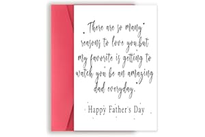 Zyulin Happy Fathers Day Cards Gifts for Boyfriend Husband, Sweet Father's Day Card Gift from Wife Girlfriend, Wonderful Father's Day Card to My Favorite Father