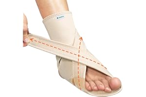 JOMECA Upgraded Drop Foot Brace for Walking with Shoes - Dual Forefoot Support Plates Adjustable Soft AFO, Foot Drop, TBI, ALS, MS, Bone Fracture, Fits Women & Men FSA/HSA (Beige Left, S/M)