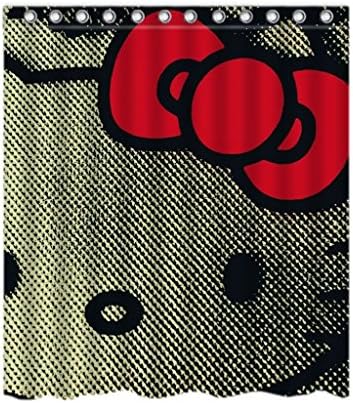 ToRocer Unique Hello Kitty Shower Curtain Custom Printed Waterproof fabric Polyester Bath Curtain 66"(w) x 72"(h) Inch