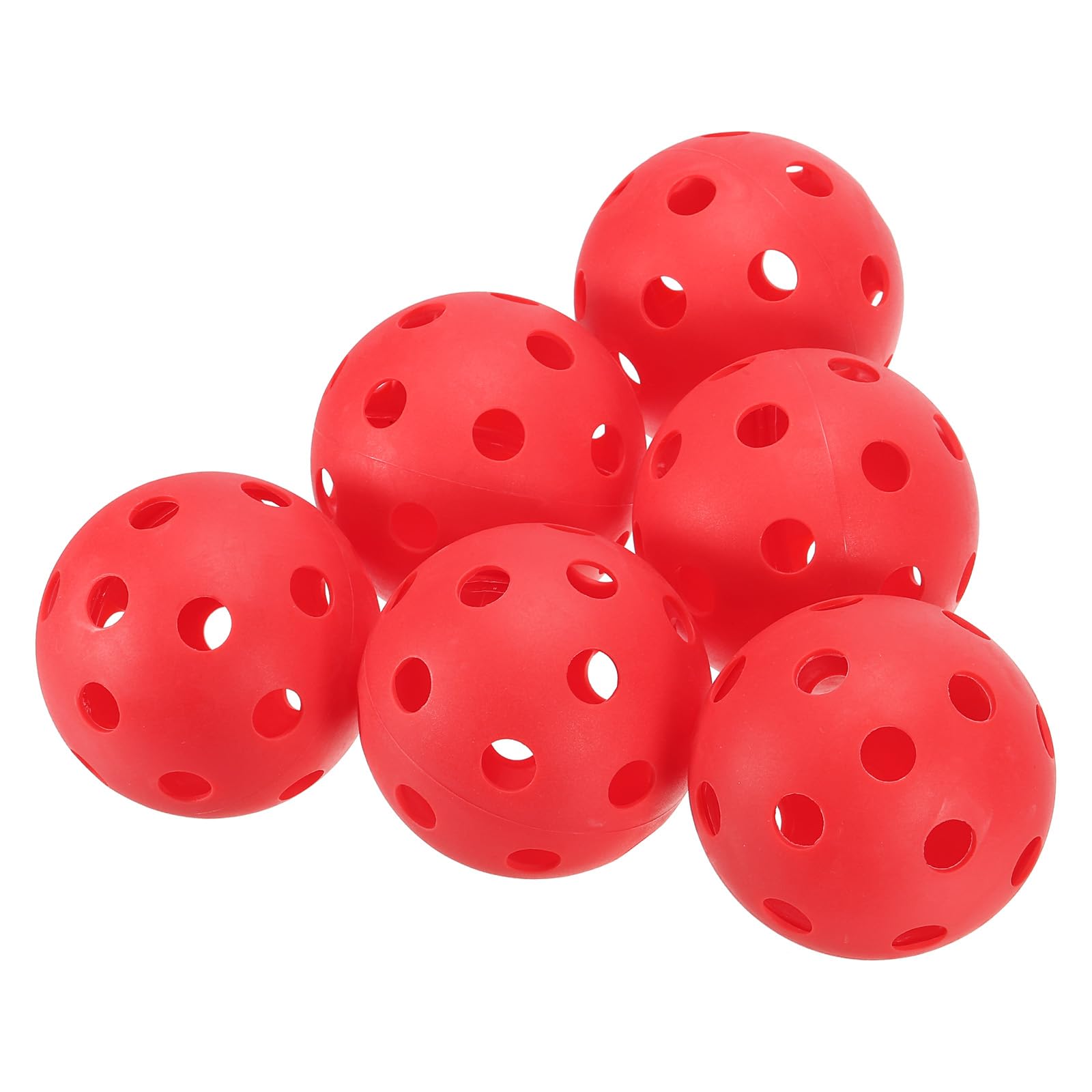 PATIKIL Golf Practice Balls, 6 Pack 72mm Limited Flight Plastic Golf Training Balls Hollow Air Flow Golf Balls for Driving Range Swing Practice Pet Play, Red