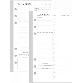 (2-Pack) A6 Undated Daily Planner Refill - To Do List for Filofax Personal Binders, 160 Sheets/320 Pages Planner and Lined Refill, 6-Hole Punched, 3.75" x 6.75"