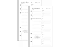 YARIDAR (2-Pack) A6 Undated Daily Planner Refill - To Do List for Filofax Personal Binders, 160 Sheets/320 Pages Planner and Lined Refill, 6-Hole Punched, 3.75" x 6.75"