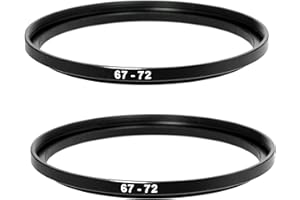 FOTASY (2 Pcs) 67-72MM Step-Up Ring Adapter, 67mm to 72mm Step Up Filter Ring, 67mm Male 72mm Female Stepping Up Ring for DSLR Camera Lens and ND UV CPL Infrared Filters