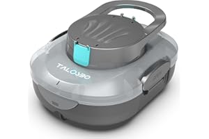TALOSBO Pleco S1 Cordless Robotic Pool Cleaner, Lasts 80Min Small Pool Vacuum for Above-Ground Pools up to 645 Sq.ft, Lightweight, Auto-Parking,Gray