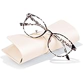 FONHCOO Blue Light Glasses for Women Men Computer Eyeglasses(Tortoise) | Lightweight TR90 Round Frame Transparent Blue Light 