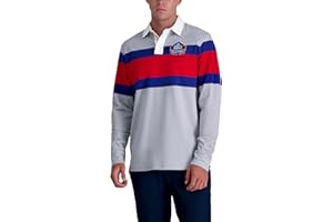 Haggar Unisex-Adult Pro Football Hall of Fame Long Sleeve Striped Rugby Shirt