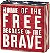 Primitives by Kathy Patriotic Box Sign, 4 x 4, Home of The Free primary