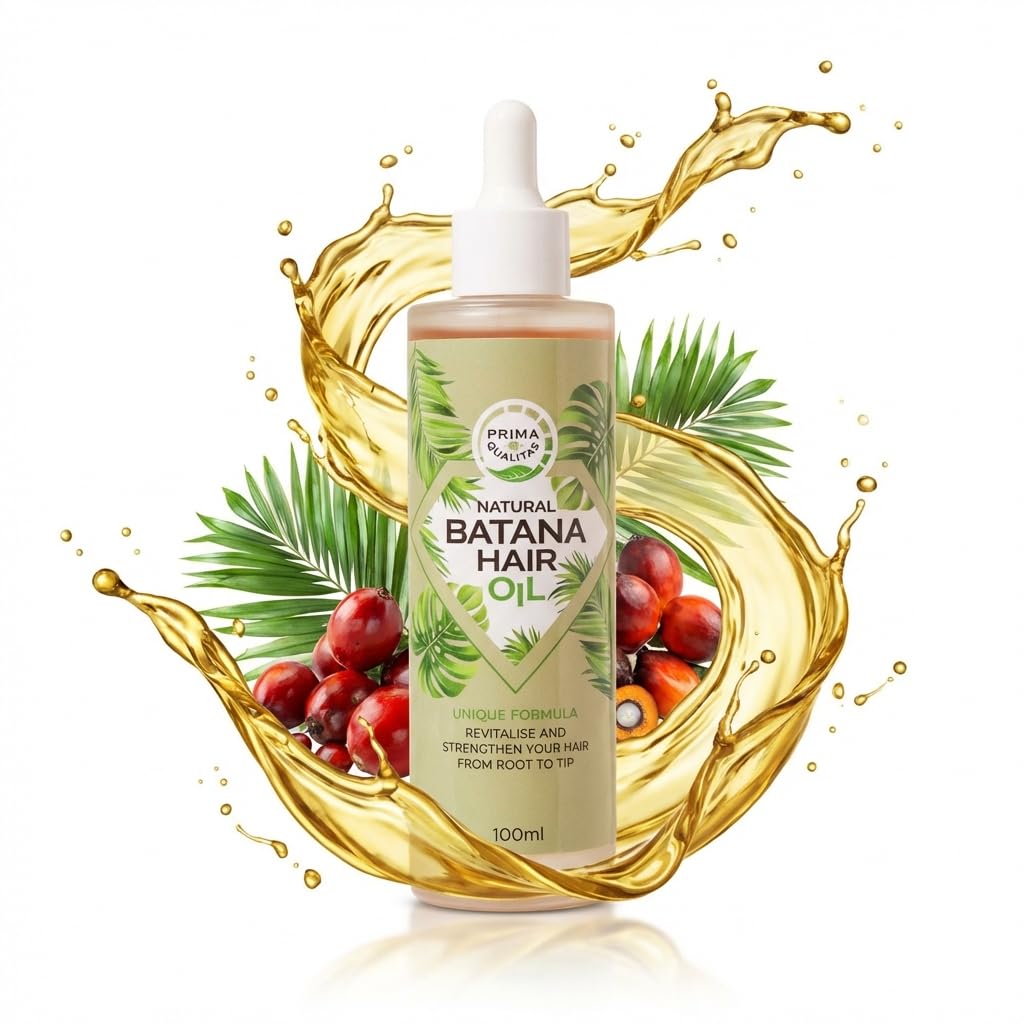 Prima Qualitas Batana Oil for Hair Growth 100 ml– Certified Pure Cold Pressed for Thicker Stronger Hair, Repairs Dry Damaged Hair