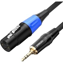 Câble XLR Vers 3,5 Mm JOMLEY - Câble Microphone XLR Femelle Vers Jack Stéréo 1 Mètre