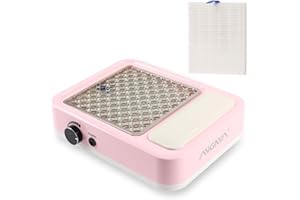 ANGNYA Nail Dust Collector with 2 Reusable Filters,Nail Extractor Vacuum Acrylic Nail Dust Collector for Acrylic Nails Powerful 80W with Powerful Nail Vacuum Fan,Perfect for Home and Salon