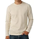 KikizYe Men's Long Sleeve T-Shirts Cotton Crewneck Tee