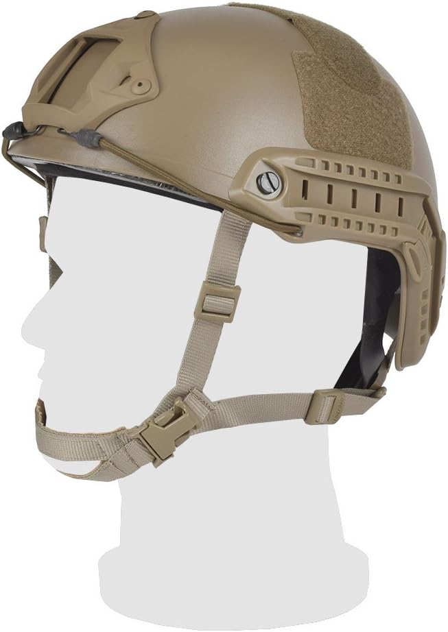EMERSONGEAR Tactical Adjustable Fast Helmet, MH Style Helmet with Side Rails and NVG Mount, Fast MICH Ballistic Helmet for Airsoft Paintball Hunting Shooting Outdoor Sports (Coyote Brown) : Sports & Outdoors