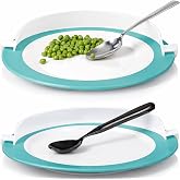 Vive Plate Guard (2 Pack) - Adaptive Equipment No Spill Guards for Eating | One Handed Assistance for Plates, Daily Living Aid for Elderly, Disabled &amp; Parkinsons - Handicap Kitchen Accessories