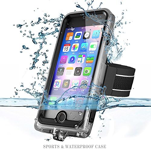 iPhone 8 Plus and iPhone 7 Plus Sports Waterproof Case with Armband by iyesku, IP68 Military Standard, Dustproof, Shockproof, Full Body Underwater (iPhone 7/8 Plus - Black)