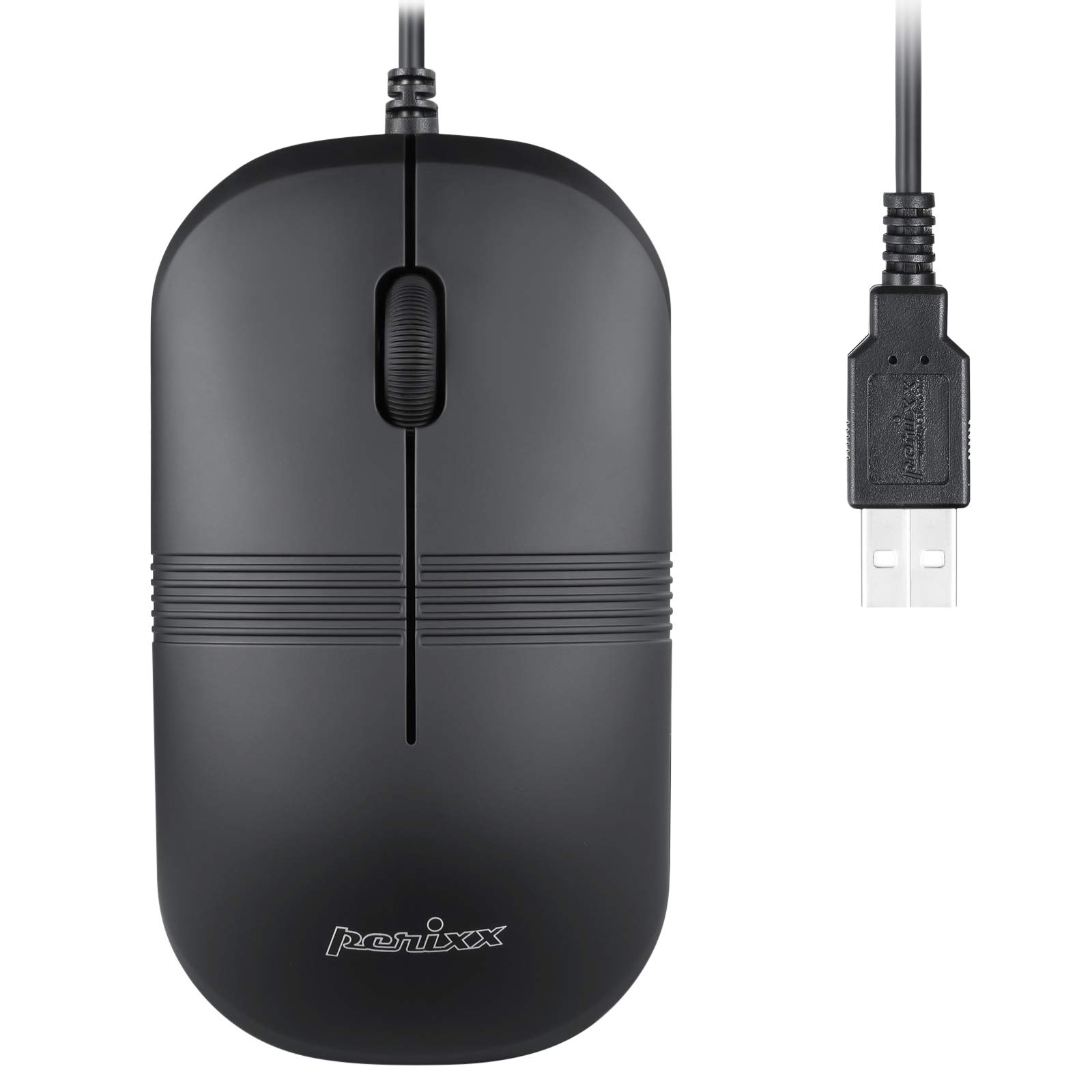 Perixx PERIMICE-503 Wired Optical Mouse with Washable Feature, IP 67 certified (Black), 11419
