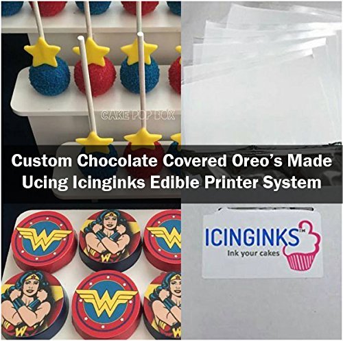Icinginks Latest Edible Printer Bundle, Includes 50 Edible Sheets, Refillable Edible Cartridges, Edible Cleaning Kit, Cake Printer, Edible Ink Printer, Edible Image Printer, Canon Edible Printer