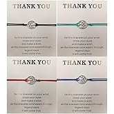 ZZ ZINFANDEL 4 Pcs Promise Distance Matching Bracelets,Adjustable Handmade Tree of Life Bracelet Friendship Bracelet Thank You Jewelry with Message Card Gifts for Women