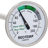 Reotemp 20 Inch Fahrenheit Backyard Compost Thermometer with Digital Composting Guide