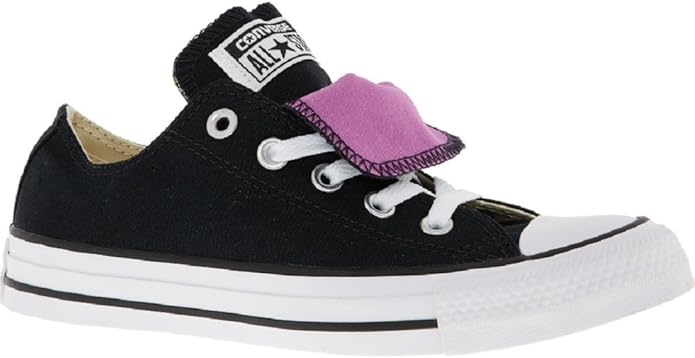 black converse with purple laces