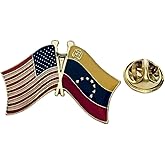 Trade Winds USA 50 Star & Venezuela 7 Star with Crest Flag Bike Hat Cap Lapel Pin