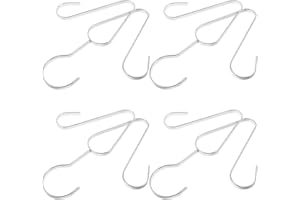 NUOBESTY 4pcs Stainless Steel Shoe Drying Hanger Hooks, Double Hook Boot Organizer for Closet Storage