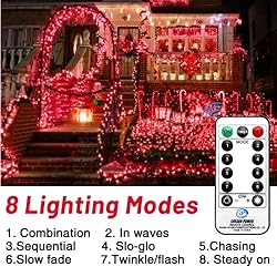 KNONEW Outdoor Christmas Lights 300 LED 99ft String